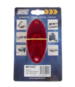 MP1657 12-24V Slim Line Oval LED Red Marker Lamp Display Packed
