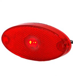 MP1657B 12-24V Slim Line Oval LED Red Marker Lamp